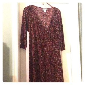 Burgundy and black patterned dress